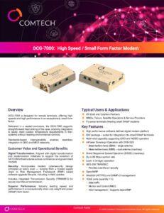 Digital Common Ground Modem Product Line - Comtech Telecommunications Corp.